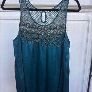 Catherine Malandrino Teal Dress with Chain Detail